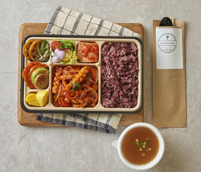 빅싱글 오징어볶음 도시락