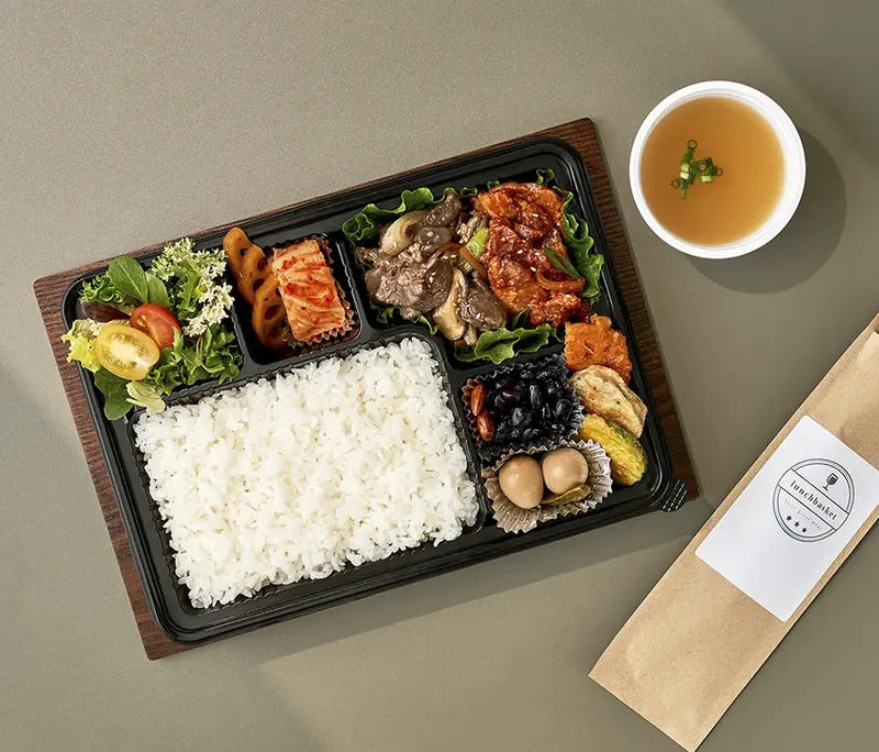 더블 소불고기 제육볶음 도시락