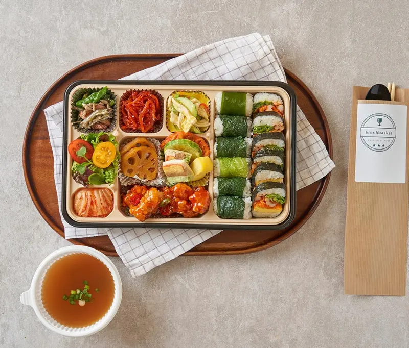 런치바스켓 단체도시락 실제 사진