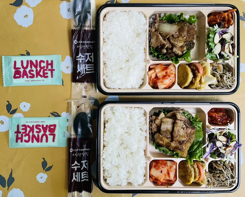 런치바스켓 단체도시락 실제 사진