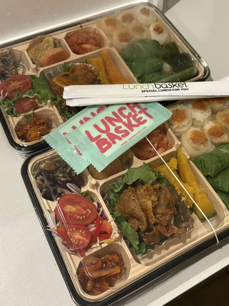 런치바스켓 단체도시락 실제 사진