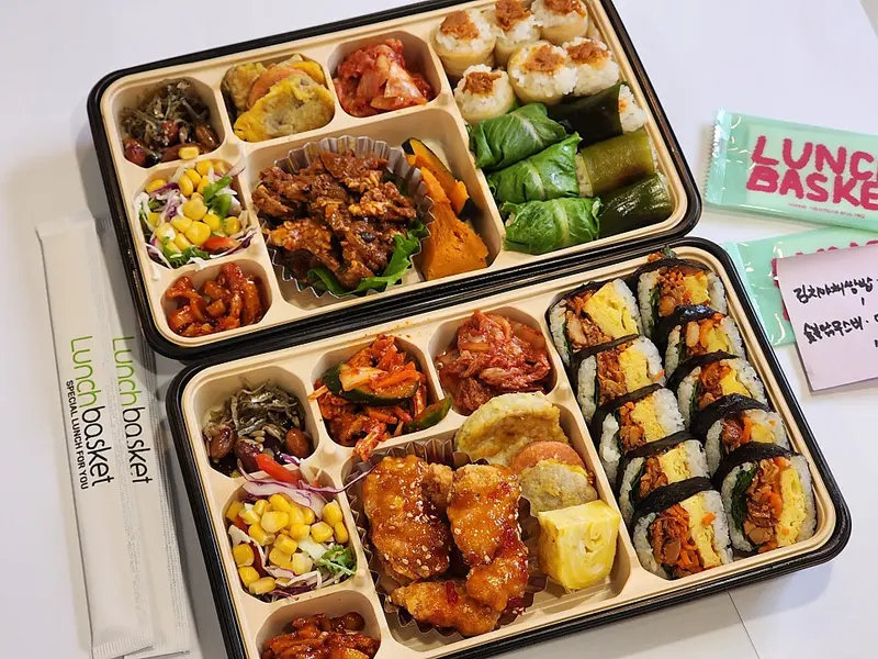 런치바스켓 단체도시락 실제 사진