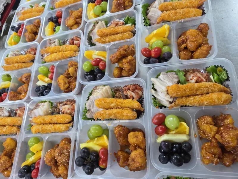 런치바스켓 단체도시락 실제 사진