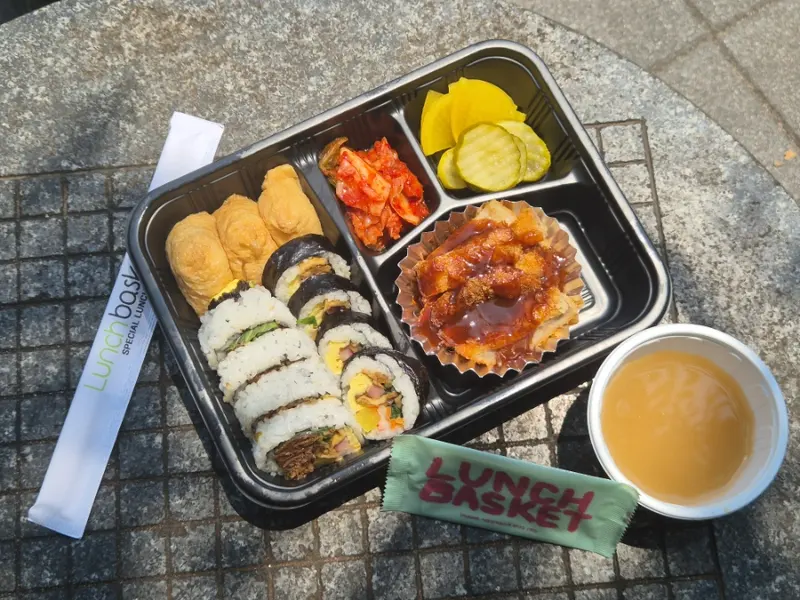 런치바스켓 단체도시락 실제 사진