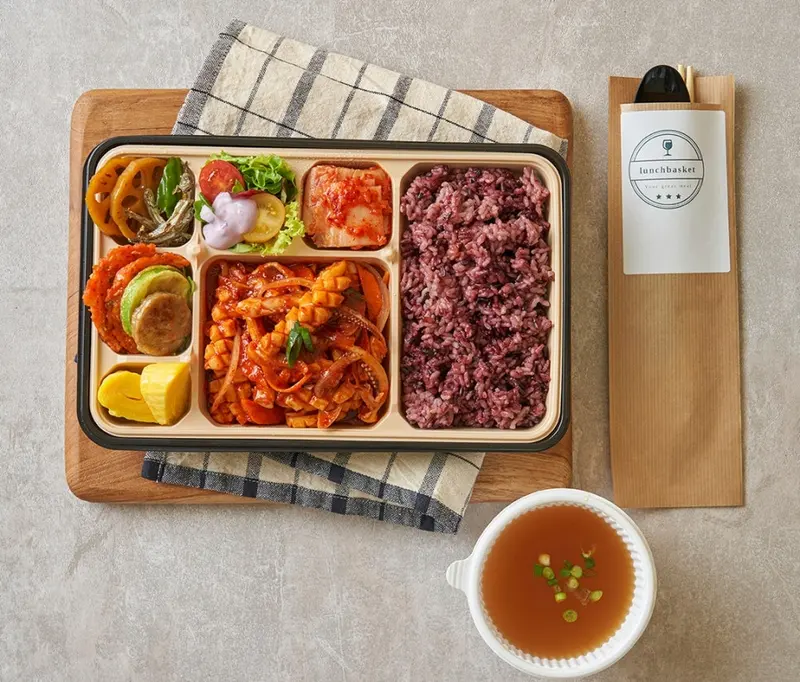 런치바스켓 단체도시락 실제 사진