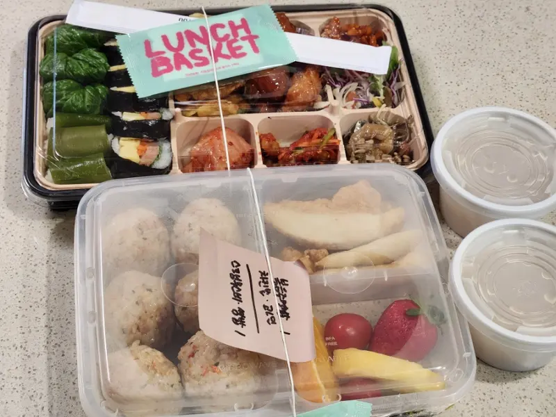 런치바스켓 단체도시락 실제 사진