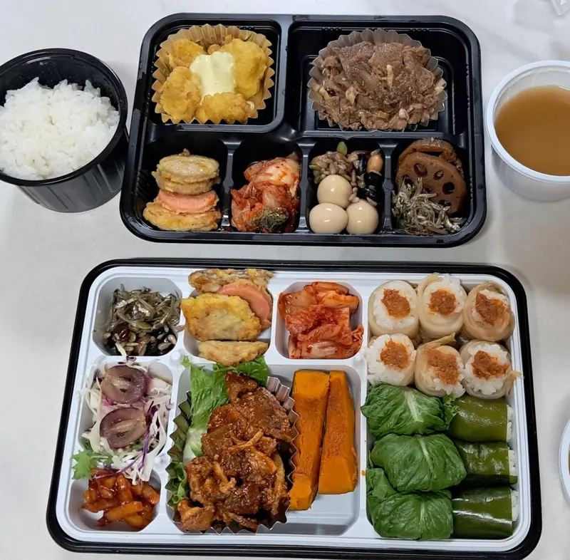 런치바스켓 단체도시락 실제 사진