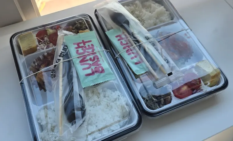 런치바스켓 단체도시락 실제 사진