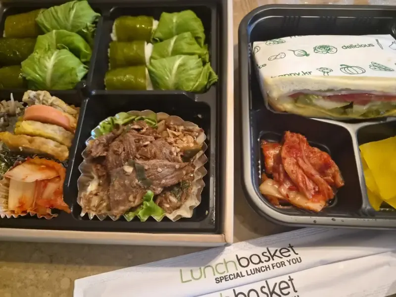 런치바스켓 단체도시락 실제 사진