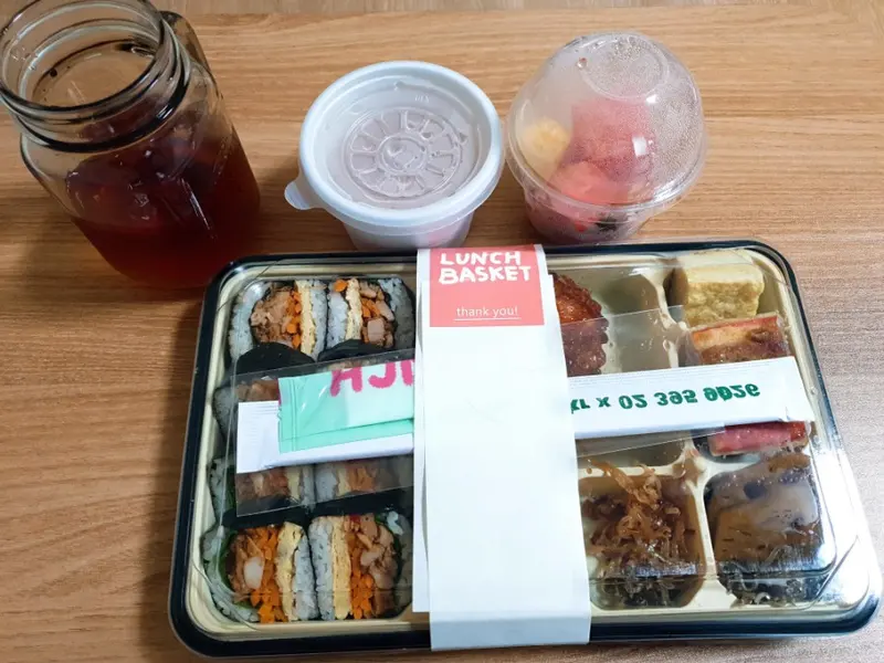 런치바스켓 단체도시락 실제 사진