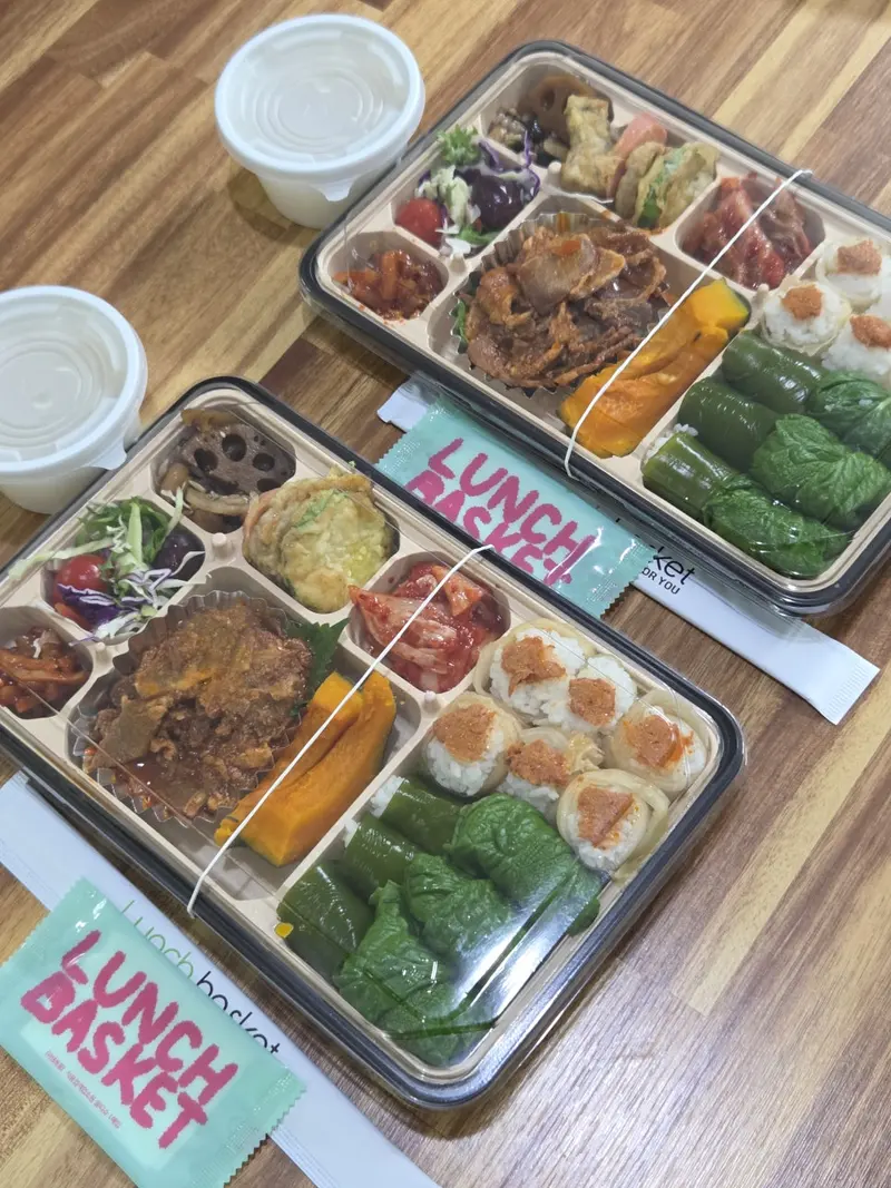 런치바스켓 단체도시락 실제 사진
