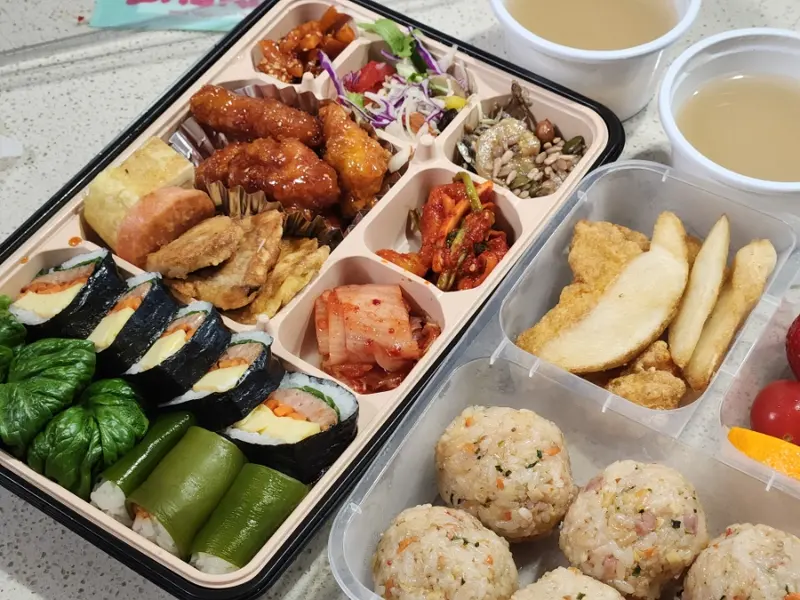 런치바스켓 단체도시락 실제 사진