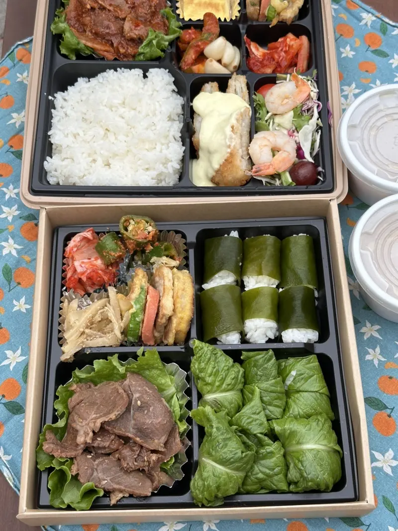 런치바스켓 단체도시락 실제 사진