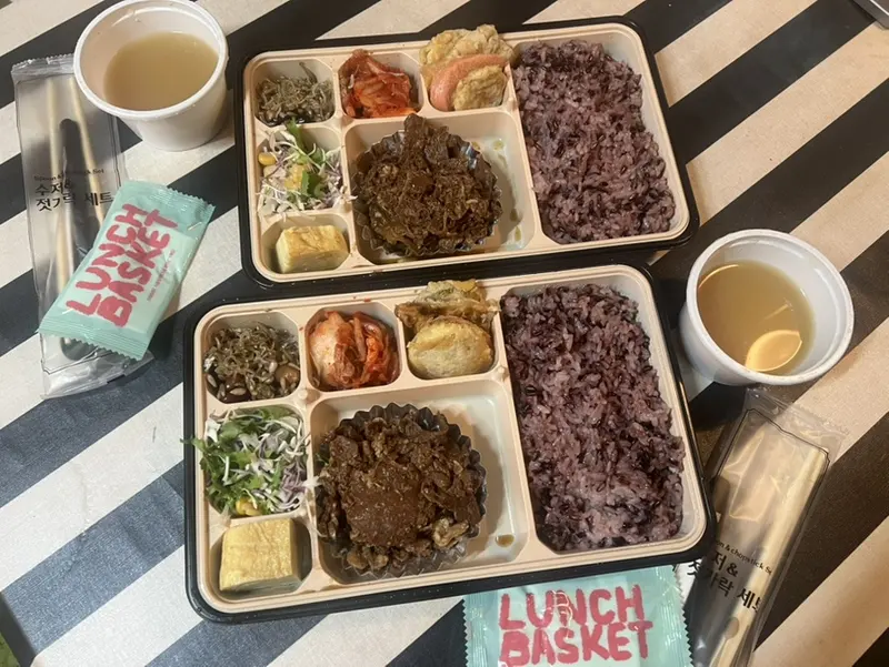 런치바스켓 단체도시락 실제 사진