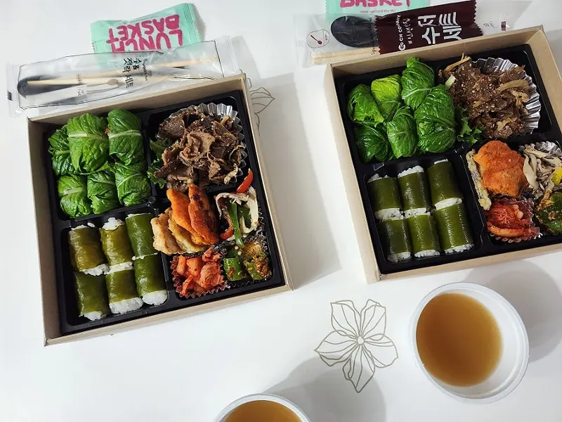 런치바스켓 단체도시락 실제 사진
