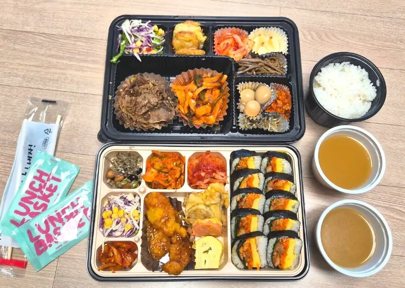 런치바스켓 단체도시락 실제 사진