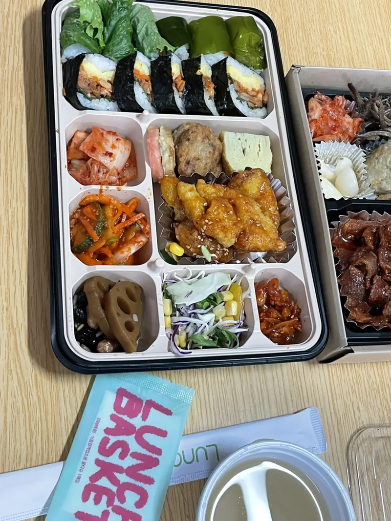 런치바스켓 단체도시락 실제 사진
